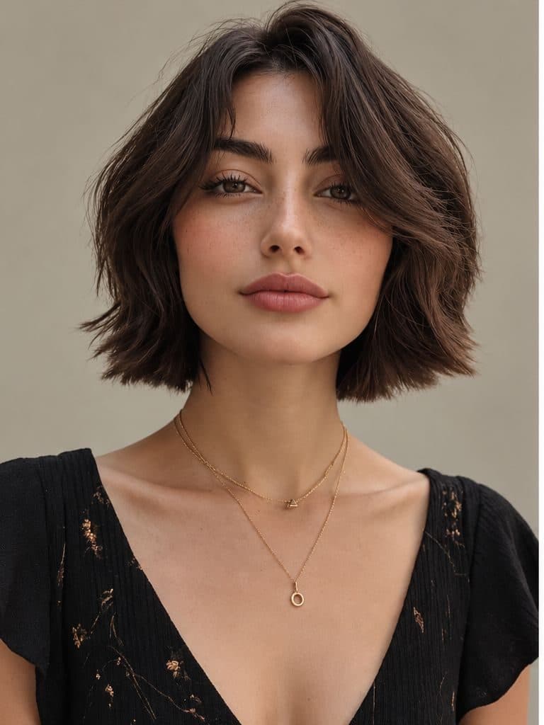 Korte bob met beweging — close-up