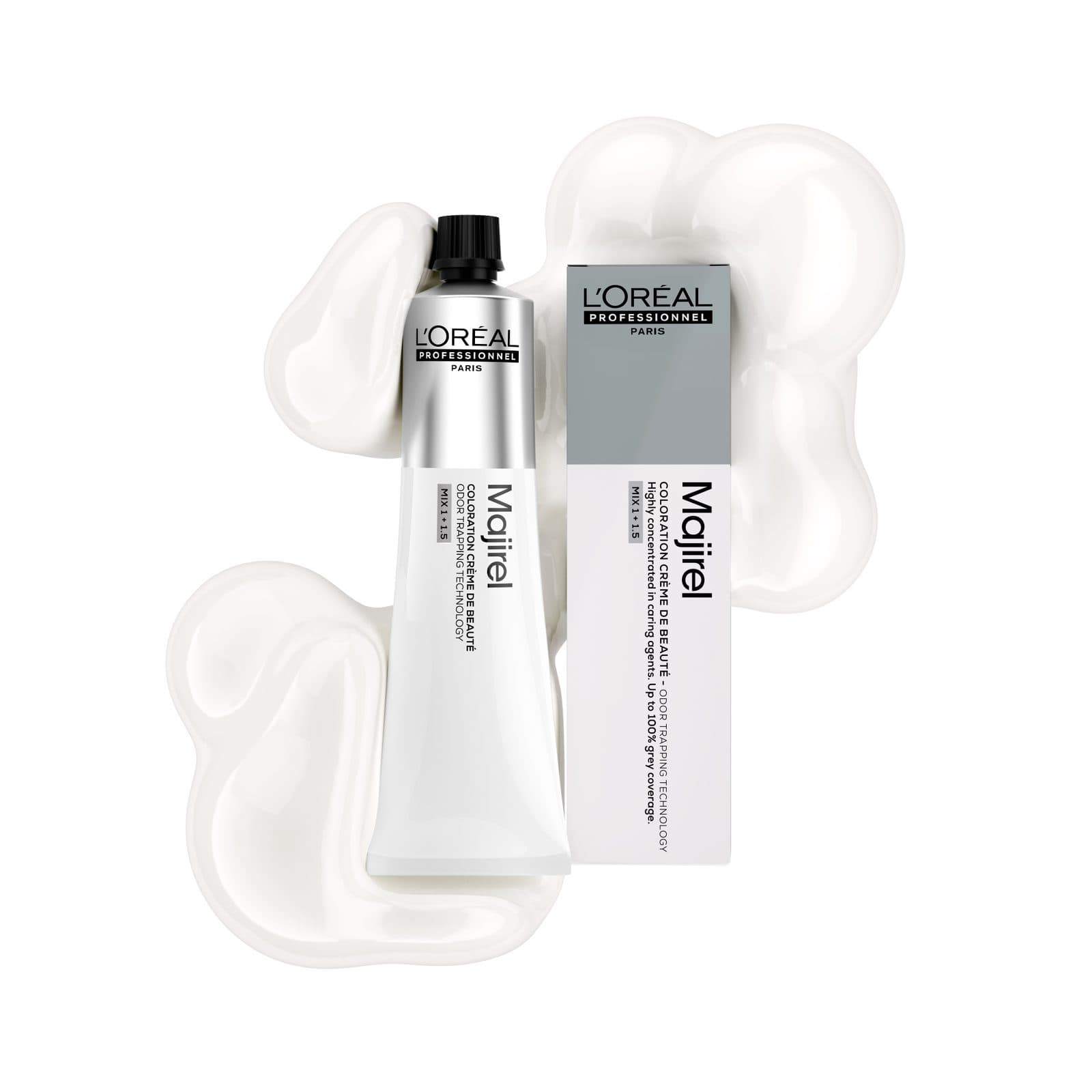 Majirel — tube en verpakking met crèmetextuur